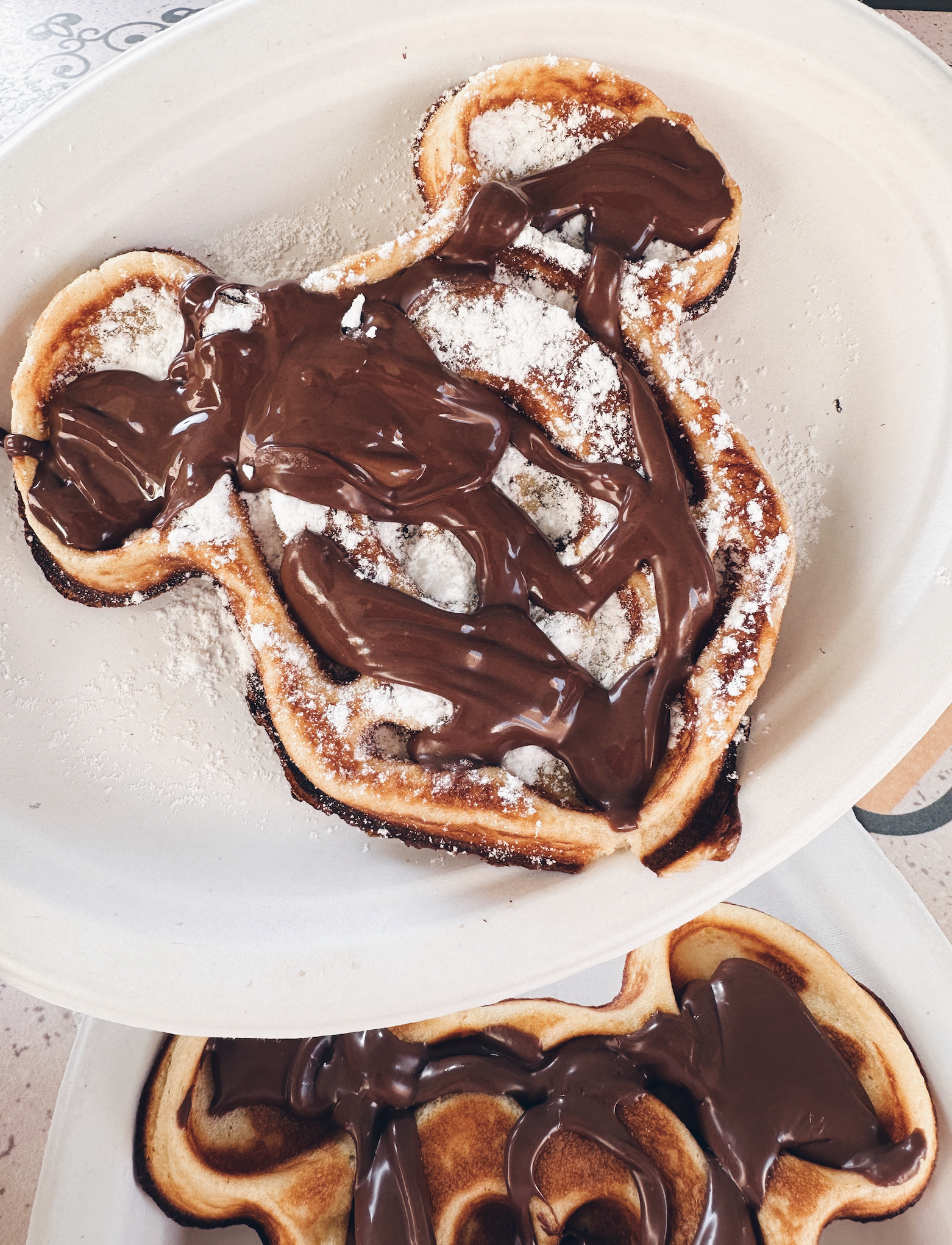 Mickey Shaped Waffle with Nutella