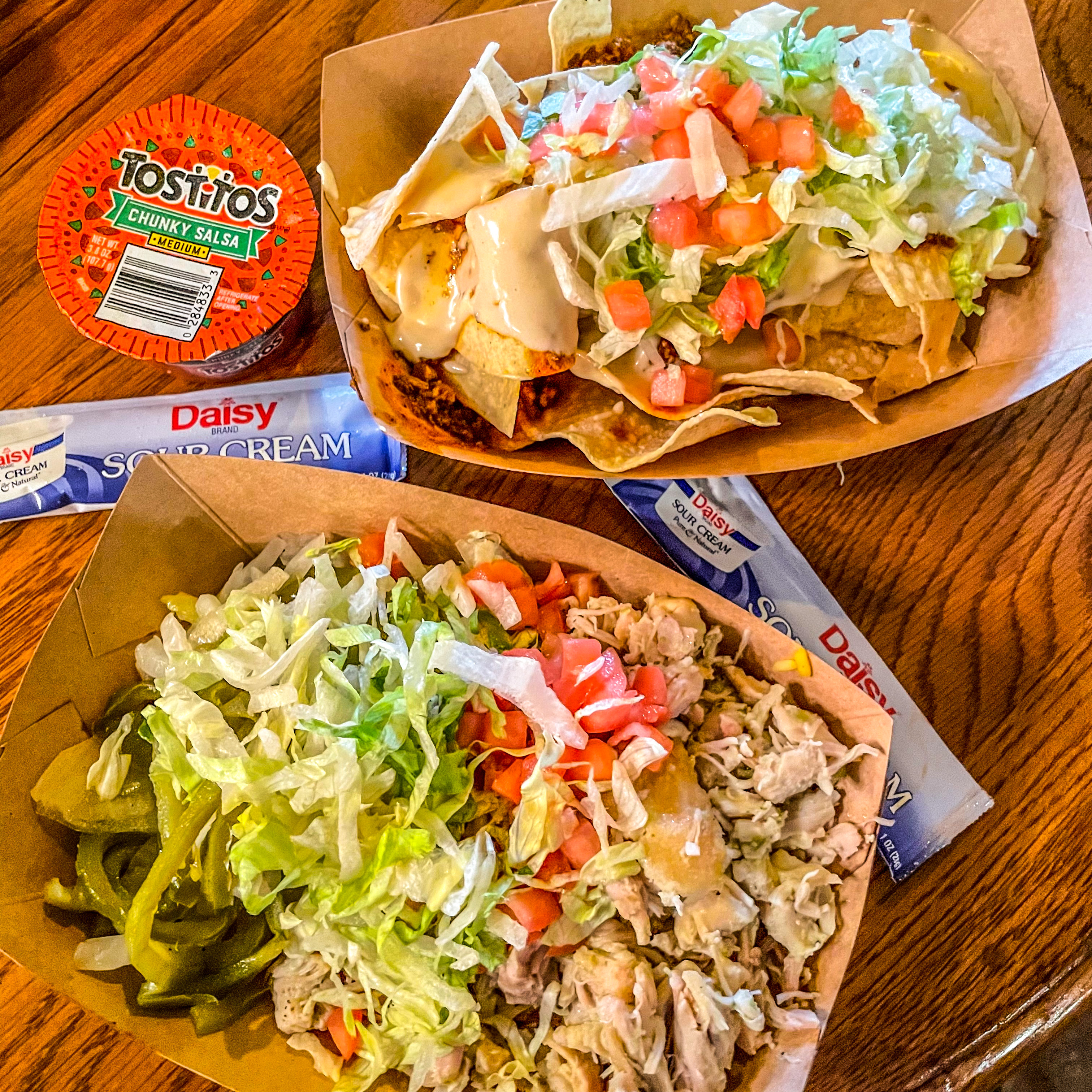 Mixed Greens Salad with Chicken & Beef Nachos